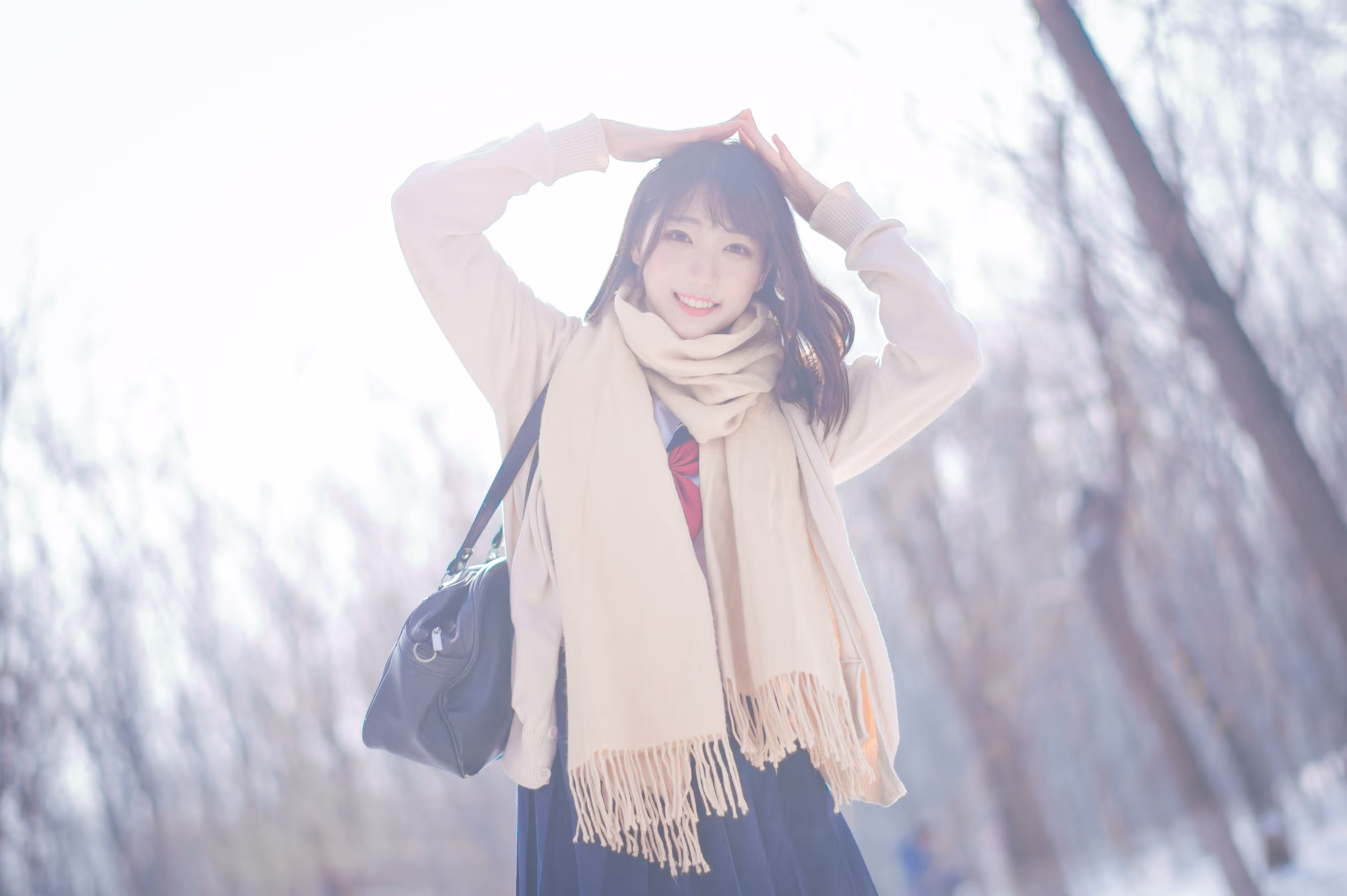 [网红COSER写真] 周叽是可爱兔兔 - 雪景JK 清纯美女-第6张
