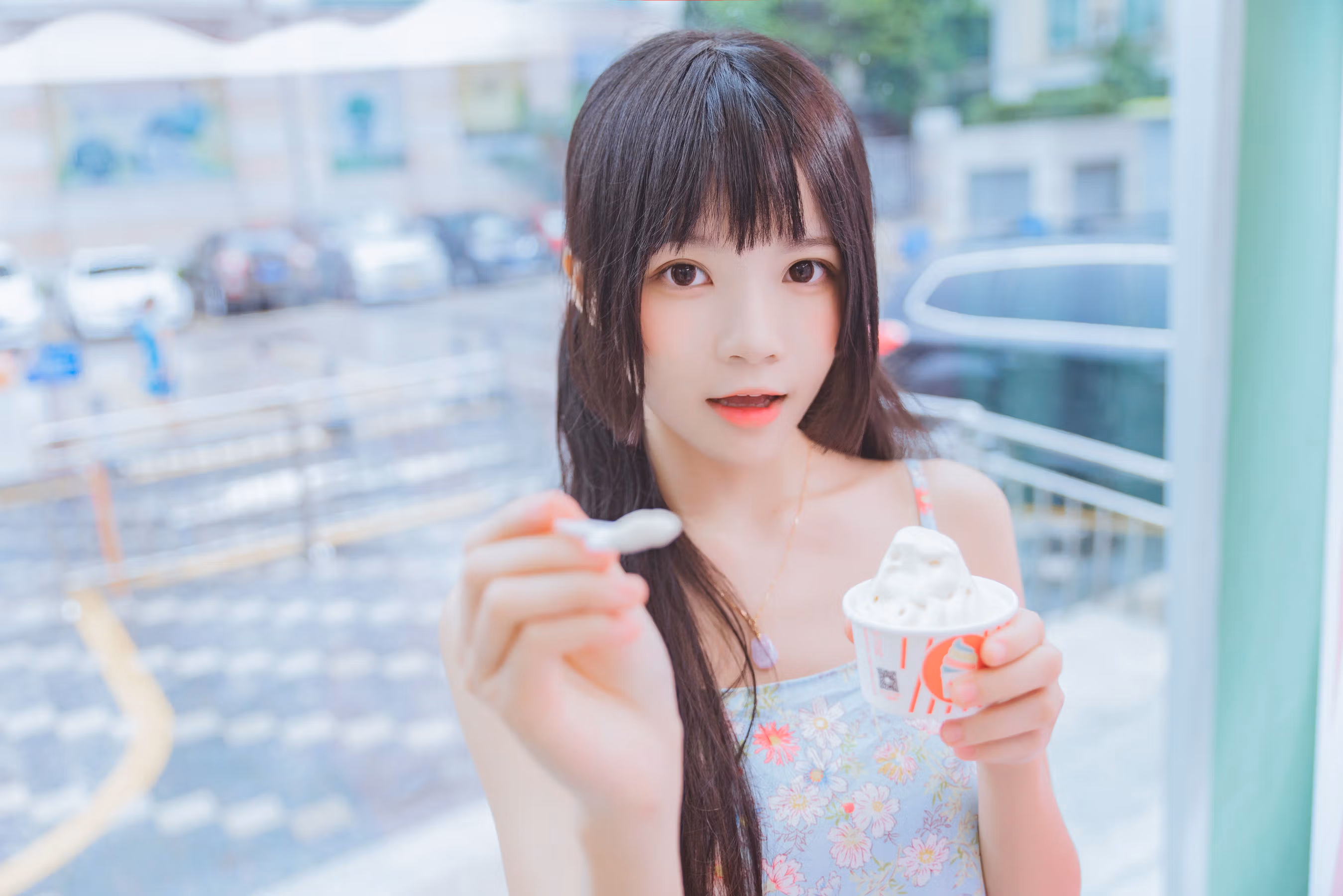 [COS福利] 桜桃喵 - 甜甜之冰淇淋 清纯美女-第3张